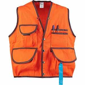 Jim-Gem® “Pro” 10-Pocket Cruiser Vest<br /><h5>Cotton Army Duck, Hi-Vis Orange or Tan</h5>