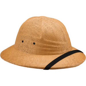 Double-Lacquered Straw Pith Helmet, Tan