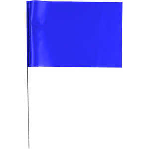 Presco Steel Wire Stake Flags, 4” x 5” x 30”, Blue, Bundle of 100
