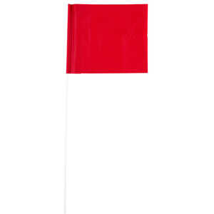 Blackburn PVC Stake Flags, 4” x 5” x 24”, Red, Bundle of 100