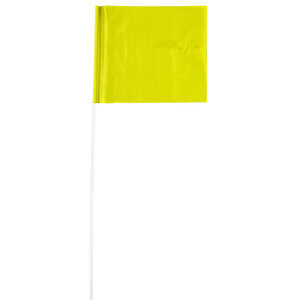 Blackburn PVC Stake Flags, 4” x 5” x 24”, Yellow, Bundle of 100