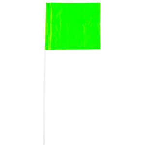 Blackburn PVC Stake Flags, 4” x 5” x 24”, Fluorescent Lime, Bundle of 100