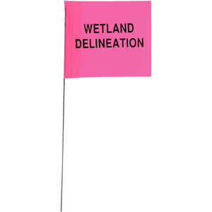 Presco 30” “WETLAND DELINEATION” Wire Stake Flags, Bundle of 100
