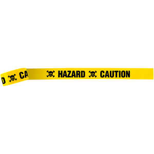 Presco Vinyl Flagging, “HAZARD – CAUTION”, Yellow Glo