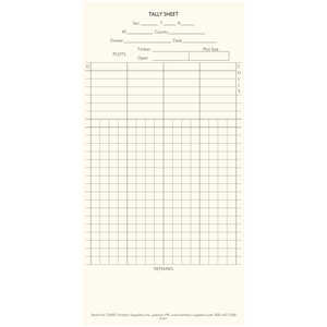 Forestry Suppliers Tally Sheets for Tally Books, Pack of 100