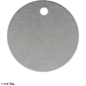 Round Aluminum Tags, Unnumbered, 1-1/4” Dia., Box of 100