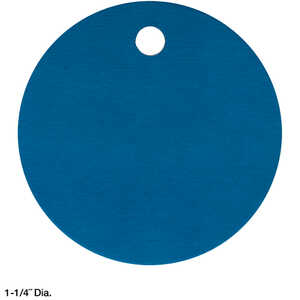 Round Blue Anodized AluminumTags, Unnumbered, 1-1/4” Dia., Box of 100