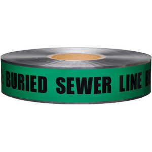 Presco 5 mil Detectable Tape, CAUTION Buried Sewer Line Below, 2˝ x 1000´
