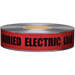 Presco 5 mil Detectable Tape, CAUTION Buried Electric Line Below, 2˝ x 1000´