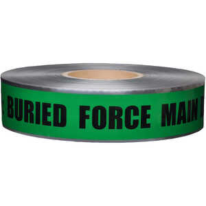 Presco 5 mil Detectable Tape, CAUTION Buried Force Main Below, 2˝ x 1000´