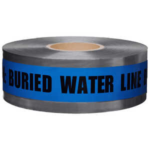 Presco 5 mil Detectable Tape, CAUTION Buried Water Line Below, 3˝ x 1000´