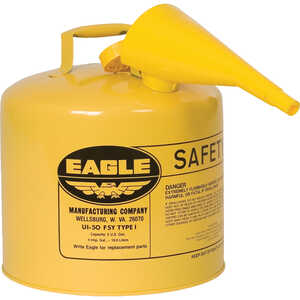 Eagle Type I Safety Can, Yellow (Diesel), 5-Gallon