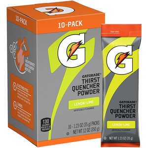 Gatorade Powder Packs, Lemon-Lime, Pack of 10