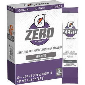 Gatorade Zero Powder Packs, Grape, Pack of 10