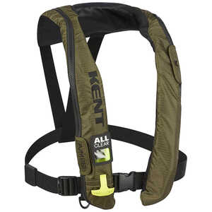 Kent Type V A/M-33 All Clear Auto/Manual Inflatable Life Jacket PFD, Green