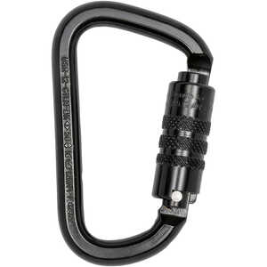 ProClimb Modified D Steel Carabiner, 50kN, Twist Lock Gate, Black