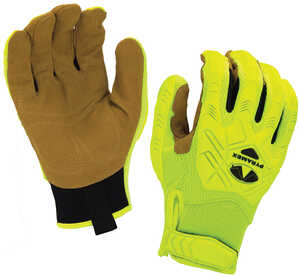 Pyramex® Hi-Viz Genuine Leather Palm Impact Gloves
