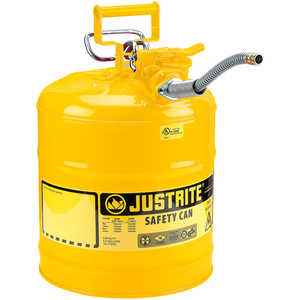 Justrite Type II AccuFlow Safety Can, Yellow (Diesel), 5-Gallon