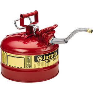 Justrite Type II AccuFlow Safety Can, Red, 2-1/2 Gallon