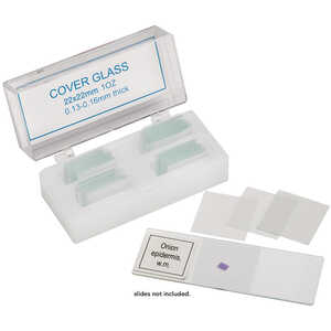 Microscope Square Cover Slips, 22mm x 22mm, Box of 140