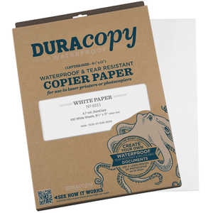 DuraCopy Waterproof Copier/Laser Printer Paper, 8.5” x 11”, 100 Sheets