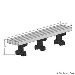 Park Bench, 6’L, Gray