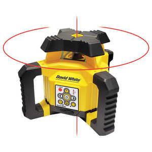 David White LM 130HV Horizontal/Vertical Rotary Laser, Red Beam with LD 320 Detector