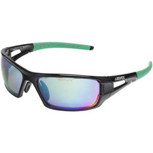 Elvex Impact 400 Series Safety Sunglasses, Black Frame, Green HC Lens