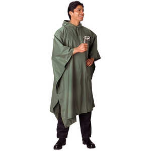 Rothco Rip-Stop Rain Poncho, Olive Drab