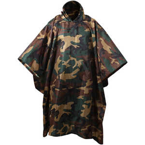 Rothco Rip-Stop Rain Poncho, Woodland Camo