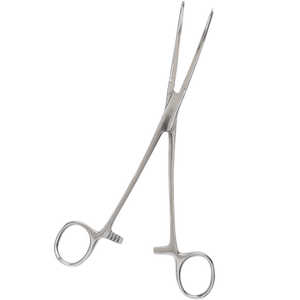 Stainless Steel Hemostatic Forceps, 8” Curved