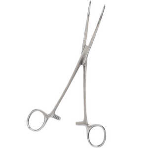 Stainless Steel Hemostatic Forceps, 8” Curved