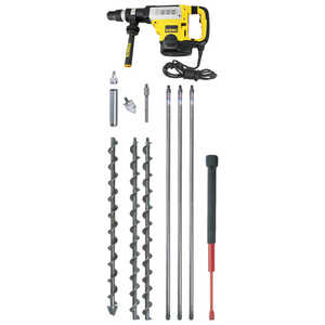 AMS Flighted Auger Kit with Hammer Drill