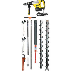 AMS Hollow Stem Auger Kit with Hammer Drill