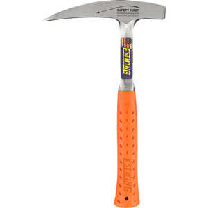 Estwing Pointed-Tip Rock Pick, 7”, 22 oz. Head; 13”L, Orange Grip