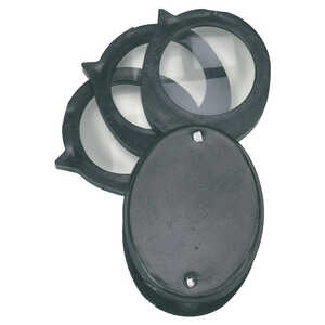 Economical Folding Pocket Magnifier, Triple Lens - 5x, 10x, 15x, 7/8”