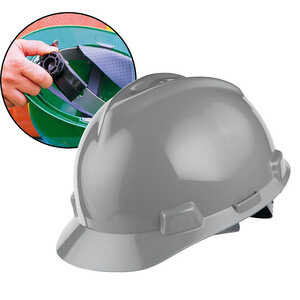 MSA V-Gard Slotted Cap w/Ratchet, Gray