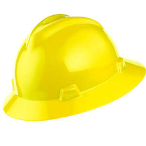 MSA V-Gard Hat w/Ratchet, Yellow