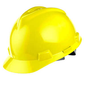 MSA V-Gard Slotted Cap w/Staz-On Susp., Yellow