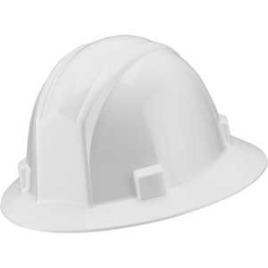 Elvex Volt Full Brim 4-Point Ratchet Suspension Hard Hat, White
