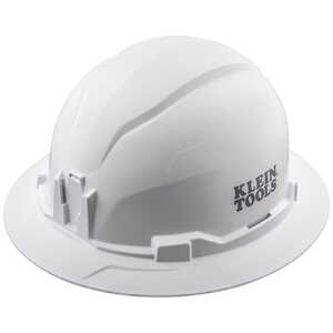 Klein Tools Class E Type 1 Non-Vented Hard Hat, Full Brim Style, White