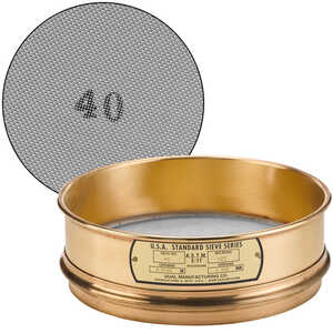 No. 40; 425 µm/0.0165” Dual Manufacturing Standard Testing Sieve