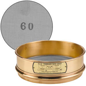 No. 60; 250 µm/0.0098” Dual Manufacturing Standard Testing Sieve