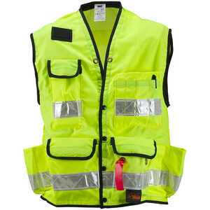 SECO Class 2 Surveyor’s Vest with Mesh Back, Lime Yellow, XX-Large, 56”-58” Chest