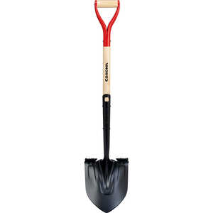 Corona Boron Steel Round Point D-Grip Shovel, 14 Gauge Steel, Hardwood Handle