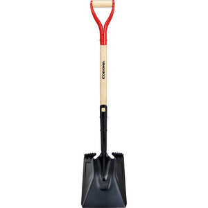 Corona Boron Steel Square Point D-Grip Shovel, 14 Gauge Steel, Hardwood Handle