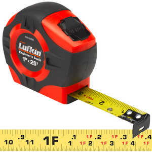 Lufkin HI-VIZ Tape, 25´L x 1˝W Engineer's Scale