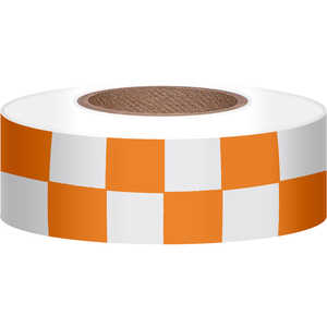 Checkered White/Orange Flagging, 300'