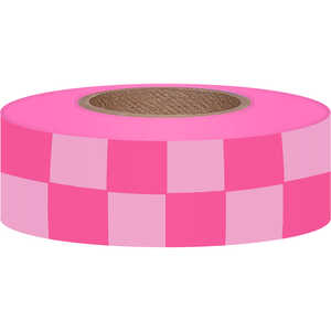 Checkered PinkGlo/White Flagging, 150'