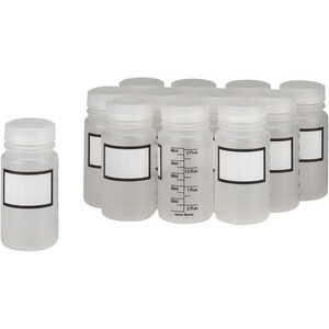 Dynalab 60mL Graduated Write-On Bottles, Pkg. of 12